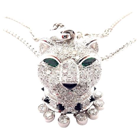 panthere de cartier necklace|cartier diamond panther necklace.